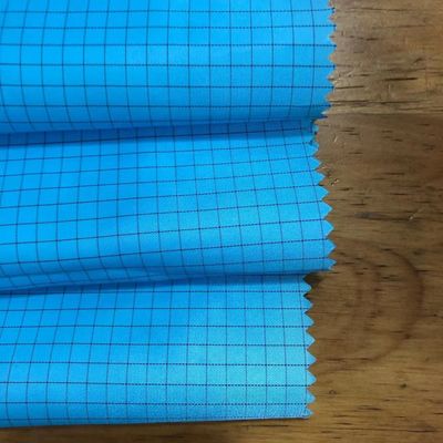 Plain Dyed Taffeta Fabric COC Certified 5mm Grid Anti Static ESD Fabric for Cleanroom