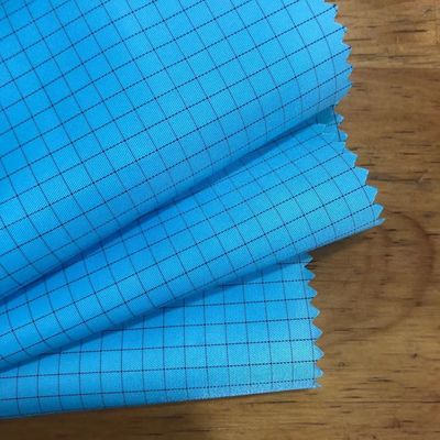 Plain Dyed Taffeta Fabric COC Certified 5mm Grid Anti Static ESD Fabric for Cleanroom