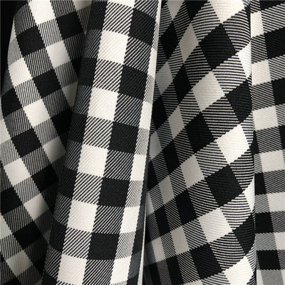 TWILL 300D Fil de polyester teint tissé en noir et blanc Tissu de tissu de tissu de tissu 57/58